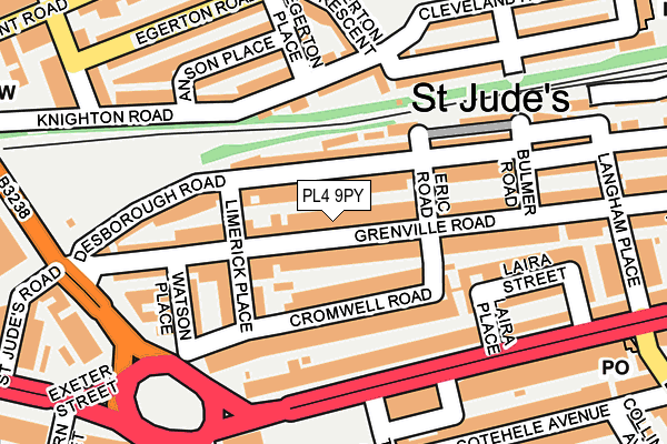 PL4 9PY map - OS OpenMap – Local (Ordnance Survey)