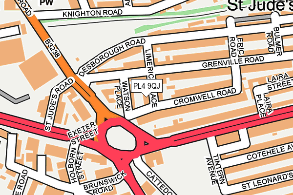 PL4 9QJ map - OS OpenMap – Local (Ordnance Survey)