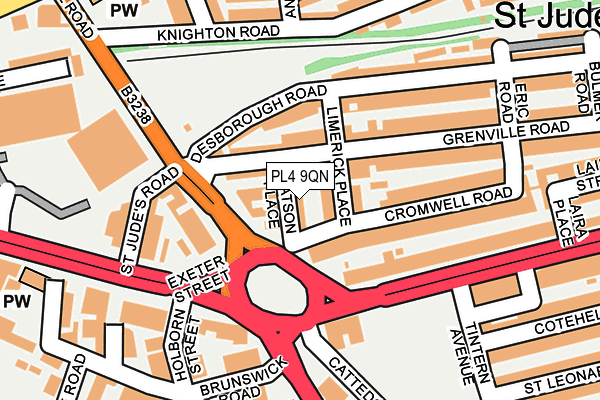 PL4 9QN map - OS OpenMap – Local (Ordnance Survey)