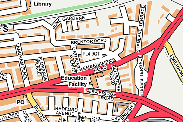 PL4 9QT map - OS OpenMap – Local (Ordnance Survey)