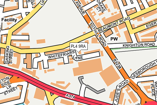 PL4 9RA map - OS OpenMap – Local (Ordnance Survey)