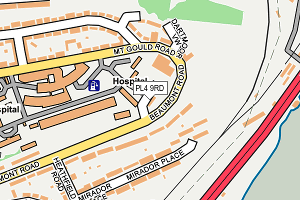 PL4 9RD map - OS OpenMap – Local (Ordnance Survey)