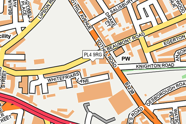 PL4 9RG map - OS OpenMap – Local (Ordnance Survey)