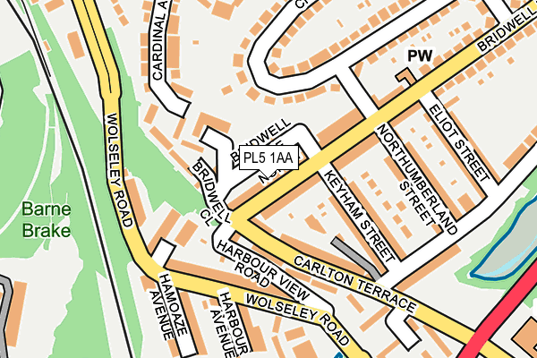 PL5 1AA map - OS OpenMap – Local (Ordnance Survey)