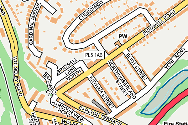 PL5 1AB map - OS OpenMap – Local (Ordnance Survey)