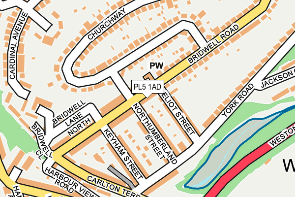 PL5 1AD map - OS OpenMap – Local (Ordnance Survey)