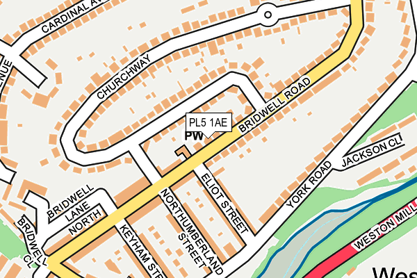 PL5 1AE map - OS OpenMap – Local (Ordnance Survey)