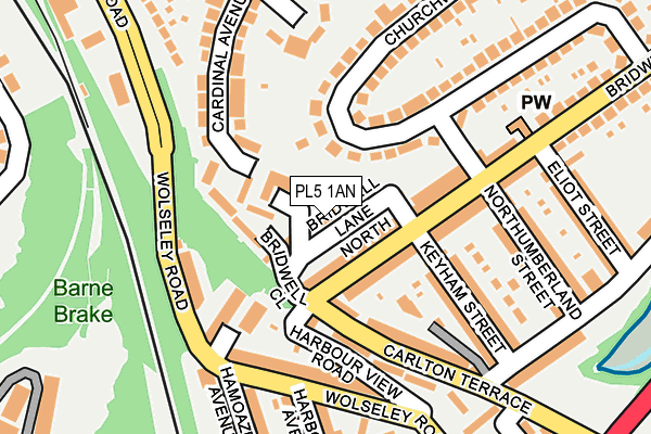 PL5 1AN map - OS OpenMap – Local (Ordnance Survey)