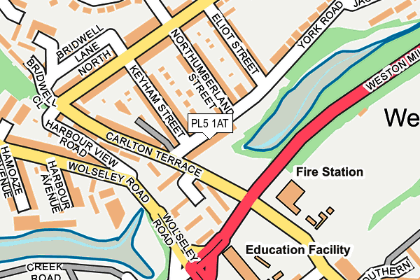 PL5 1AT map - OS OpenMap – Local (Ordnance Survey)