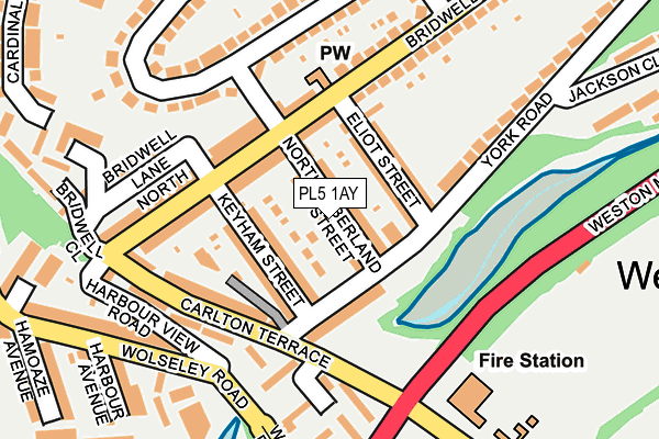 PL5 1AY map - OS OpenMap – Local (Ordnance Survey)