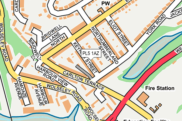 PL5 1AZ map - OS OpenMap – Local (Ordnance Survey)