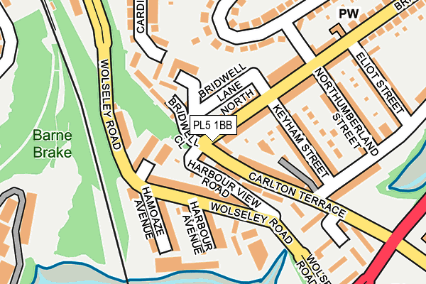 PL5 1BB map - OS OpenMap – Local (Ordnance Survey)