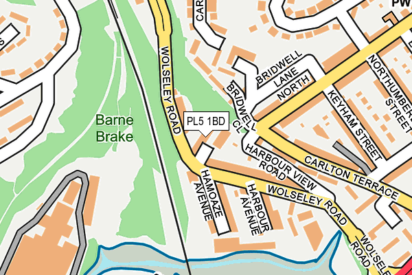 PL5 1BD map - OS OpenMap – Local (Ordnance Survey)
