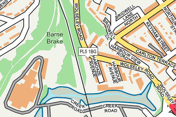 PL5 1BG map - OS OpenMap – Local (Ordnance Survey)