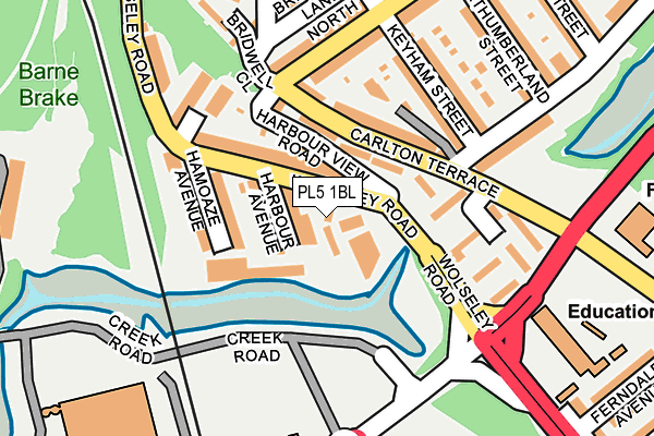 PL5 1BL map - OS OpenMap – Local (Ordnance Survey)