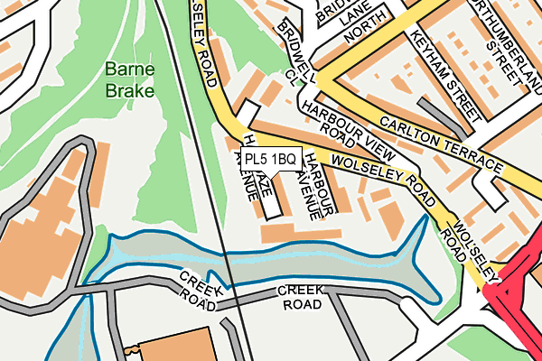 PL5 1BQ map - OS OpenMap – Local (Ordnance Survey)