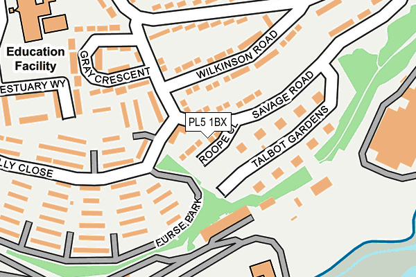 PL5 1BX map - OS OpenMap – Local (Ordnance Survey)