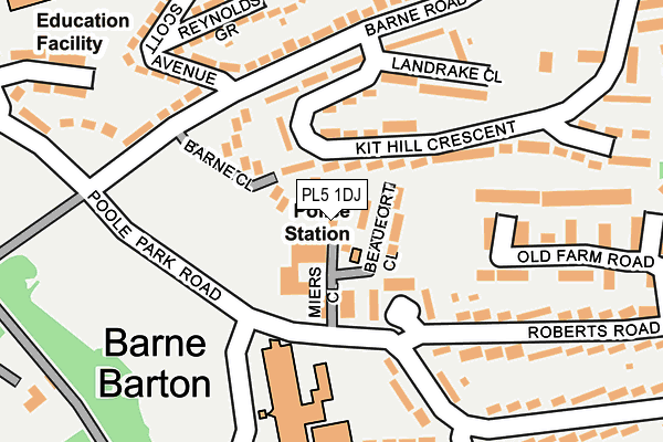 PL5 1DJ map - OS OpenMap – Local (Ordnance Survey)