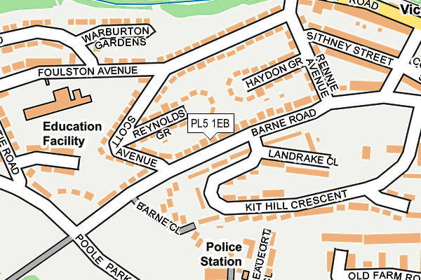PL5 1EB map - OS OpenMap – Local (Ordnance Survey)