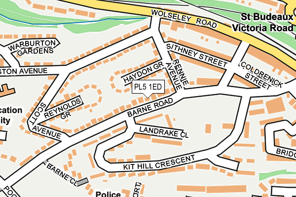 PL5 1ED map - OS OpenMap – Local (Ordnance Survey)