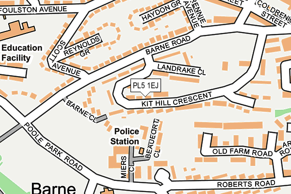 PL5 1EJ map - OS OpenMap – Local (Ordnance Survey)
