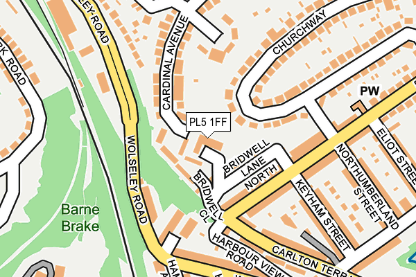 PL5 1FF map - OS OpenMap – Local (Ordnance Survey)