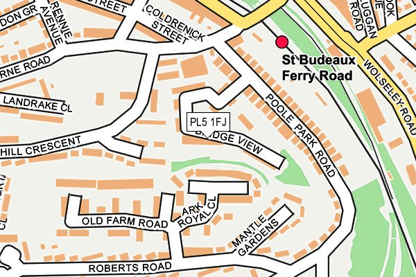 PL5 1FJ map - OS OpenMap – Local (Ordnance Survey)