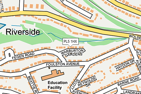 PL5 1HX map - OS OpenMap – Local (Ordnance Survey)