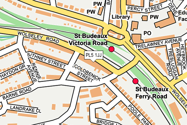 PL5 1JJ map - OS OpenMap – Local (Ordnance Survey)