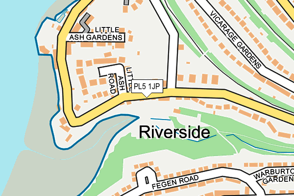 PL5 1JP map - OS OpenMap – Local (Ordnance Survey)