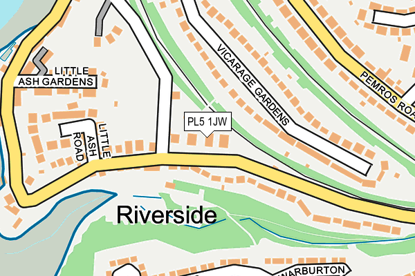 PL5 1JW map - OS OpenMap – Local (Ordnance Survey)