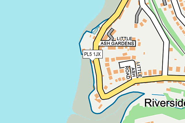 PL5 1JX map - OS OpenMap – Local (Ordnance Survey)