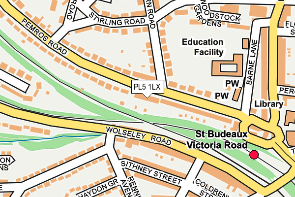 PL5 1LX map - OS OpenMap – Local (Ordnance Survey)