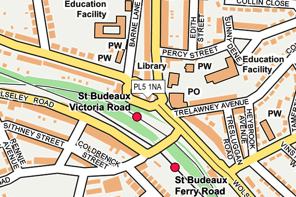 PL5 1NA map - OS OpenMap – Local (Ordnance Survey)