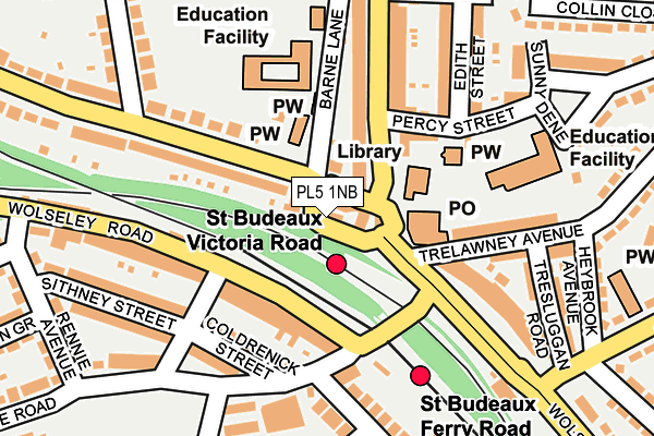 PL5 1NB map - OS OpenMap – Local (Ordnance Survey)