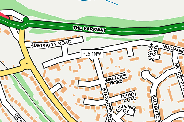 PL5 1NW map - OS OpenMap – Local (Ordnance Survey)