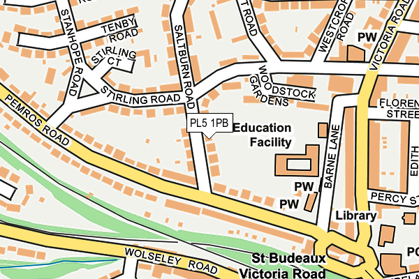 PL5 1PB map - OS OpenMap – Local (Ordnance Survey)