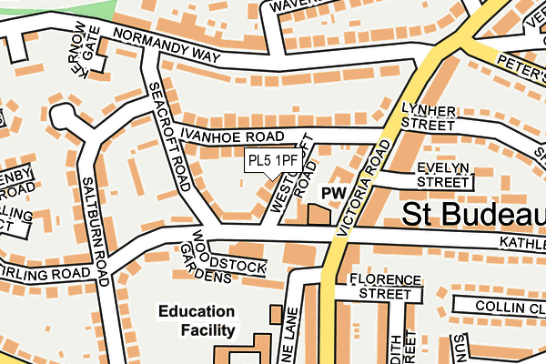 PL5 1PF map - OS OpenMap – Local (Ordnance Survey)