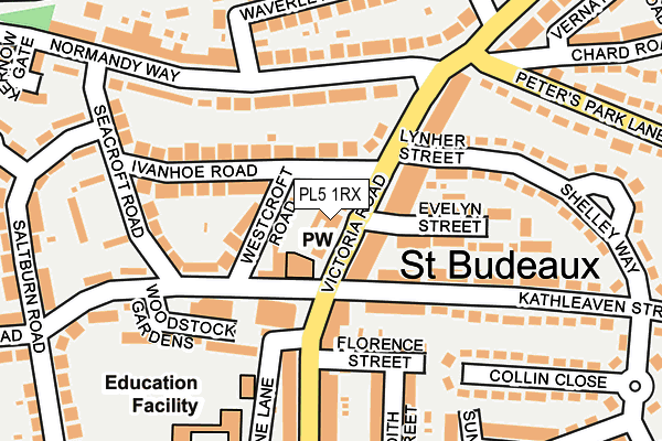 PL5 1RX map - OS OpenMap – Local (Ordnance Survey)