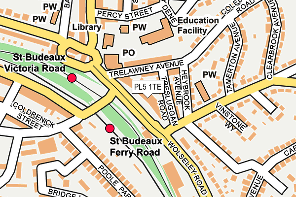 PL5 1TE map - OS OpenMap – Local (Ordnance Survey)