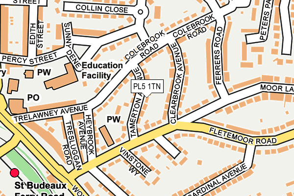 PL5 1TN map - OS OpenMap – Local (Ordnance Survey)