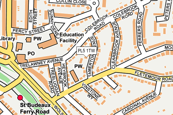 PL5 1TW map - OS OpenMap – Local (Ordnance Survey)