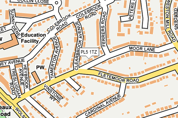 PL5 1TZ map - OS OpenMap – Local (Ordnance Survey)