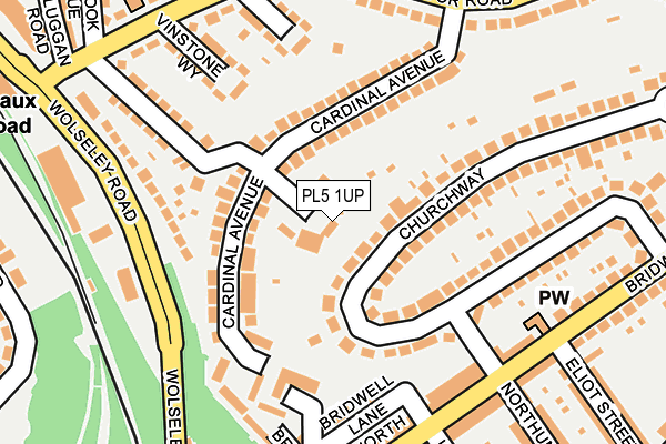 PL5 1UP map - OS OpenMap – Local (Ordnance Survey)