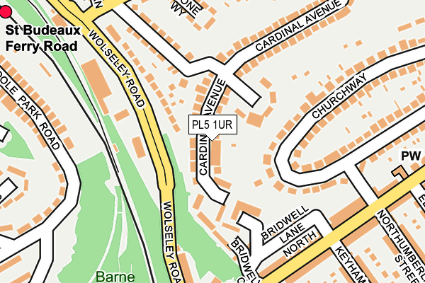 PL5 1UR map - OS OpenMap – Local (Ordnance Survey)
