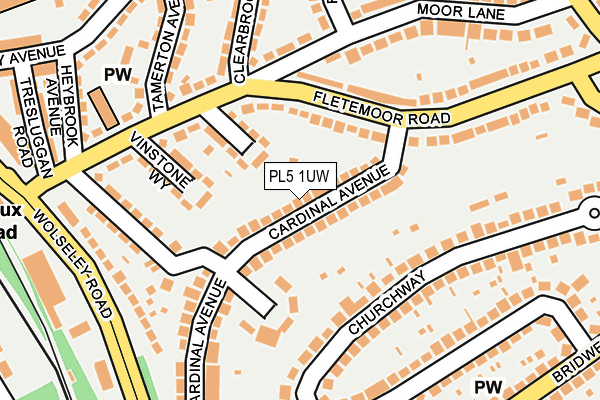 PL5 1UW map - OS OpenMap – Local (Ordnance Survey)