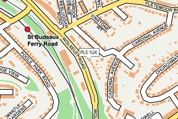 PL5 1UX map - OS OpenMap – Local (Ordnance Survey)