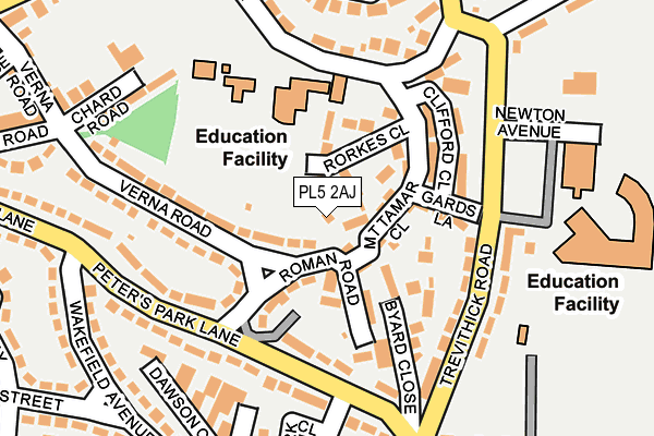 PL5 2AJ map - OS OpenMap – Local (Ordnance Survey)