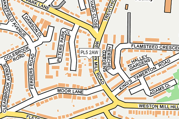 PL5 2AW map - OS OpenMap – Local (Ordnance Survey)