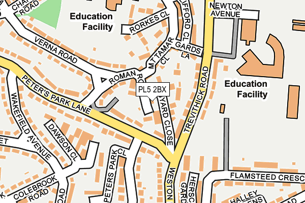 PL5 2BX map - OS OpenMap – Local (Ordnance Survey)